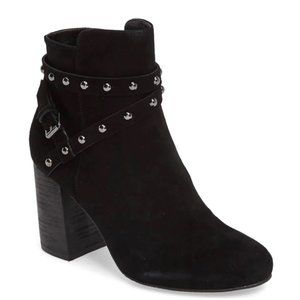 Nordstrom BP Kolo Black Flared-Heel Studded Bootie
